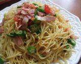 夏焼きそば!トマト&おくら&べーこん♪作り方3写真