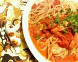簡単✿サーモンの❀トマトクリーム✿パスタ作り方7写真