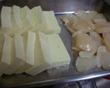 台湾家庭料理♪帆立＆豆腐の炒めもの♪　作り方1写真