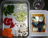 鯖のポン酢ケチャップ炒め作り方1写真
