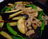 【旬】豚と茄子・しし唐の和風カレー炒め作り方3写真