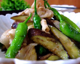 【旬】豚と茄子・しし唐の和風カレー炒め作り方4写真
