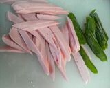 低カロ●キャベツ＆魚肉＆絹さや炒め作り方1写真