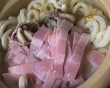 カルボナーラうどん！土鍋であったか作り方1写真