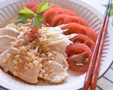 香味旨だれで食すレンチン蒸し鶏作り方10写真