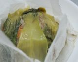 チンゲンサイとひき肉の包み蒸し作り方4写真