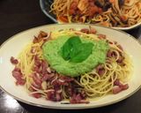 夏の鮮やか緑のペペロンチーノ作り方5写真