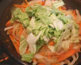 コラーゲンたっぷり★ホルモン焼きうどん作り方2写真