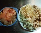 むね肉ときのこのガーリックマヨ焼き作り方1写真
