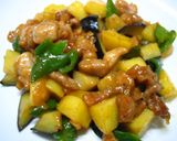 ♪鶏肉となすとじゃがいもの甘味噌炒め♪作り方7写真