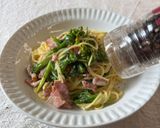 カフェ風💕菜の花とベーコンクリームパスタ作り方7写真