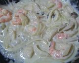えびときのこゴルゴンゾーラクリームパスタ作り方4写真