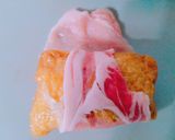 ＊豚肉と味付いなりのキャベチーズ巻き＊作り方2写真