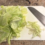 【楽めし】キャベツと卵の炒め作り方1写真