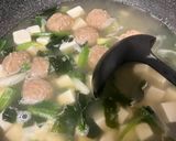簡単！卵スープ。冷凍肉団子と春雨入り作り方3写真