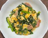 ニラ玉＆ベーコン🥓炒め😃作り方3写真