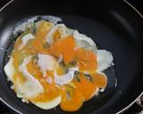 ふわふわ卵とベーコンと春菊のパスタ作り方4写真