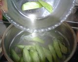 夏野菜とささみで・翡翠スープの冷製パスタ作り方3写真