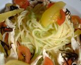 夏野菜とささみで・翡翠スープの冷製パスタ作り方10写真
