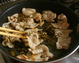 豚肉と高菜の炒め丼作り方4写真