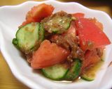 トマトの梅かつお和え作り方7写真