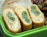 お弁当☆卵焼きインゲン入り❤作り方4写真
