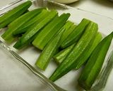 旬おくらレンジでチンねぎ盛りバージョン作り方1写真