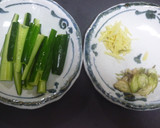 きゅうりと茗荷で変わりナムル風作り方1写真