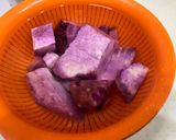 大薯（ダイジョ）と卵黄をつけ汁にすき焼き作り方1写真