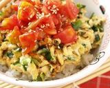 ニラ玉スクランブルトマトのせ丼作り方3写真