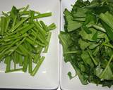 簡単　タイ料理　空芯菜の炒め物作り方1写真