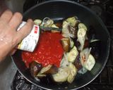 鯖缶トマトソースパスタ♪簡単なすチーズ作り方6写真