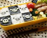 簡単モノクロブー弁当（キャラ弁）作り方5写真