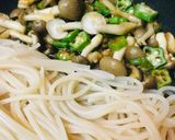シメジ＆オクラの和風パスタ作り方3写真