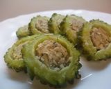 まるっとゴーヤの肉づめ♪しそ風味~♪作り方5写真