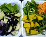 素揚げ夏野菜の甘辛みそ炒め☆作り方1写真