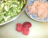 ごまささみの梅☆きゅうり炒め作り方1写真