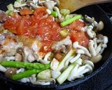 チキンとキノコのトマト丼作り方6写真