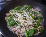 つるむらさきと豚肉の中華炒め作り方3写真