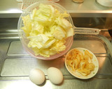 白菜の煮浸し風卵とじ作り方1写真