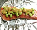 カボスですっきり♪鮭＆枝豆ホイル蒸し作り方2写真