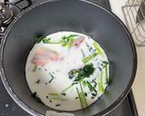 簡単時短ベーコン小松菜カルボナーラパスタ作り方3写真