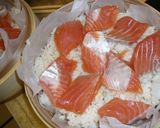 鮭のせ梅蒸しご飯作り方3写真