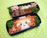 パスタとおにぎりで可愛いキャラ弁ガール♬作り方10写真