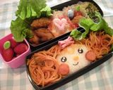 パスタとおにぎりで可愛いキャラ弁ガール♬作り方12写真