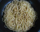 ほたてと三つ葉のごま醤油ガーリックパスタ作り方3写真
