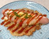 こんがりチーズの羽付き♪魚肉ソー卵焼き作り方8写真