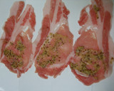 *豚肉の粒マスタードはさみ焼き*作り方1写真
