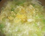 鶏茹で汁スープ（キャベツと卵）作り方6写真