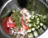 オクラとトマトの冷製パスタ風そうめん作り方2写真